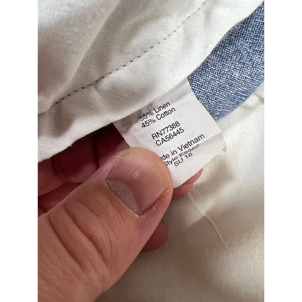 J. Crew Rivington Linen Blend Shorts Men's‎ 34W Blue Chino Casual Summer